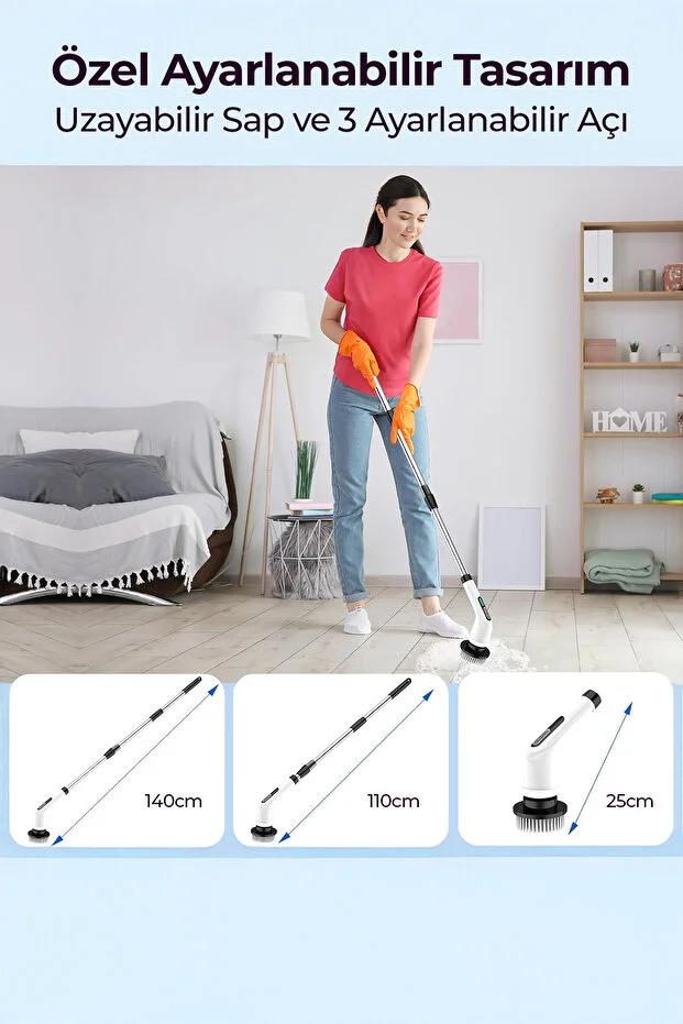 ROBO 9 Başlıklı Şarjlı Dijital Temizlik Fırçası